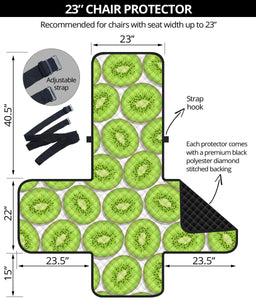 Sliced Kiwi Pattern Background Chair Cover Protector