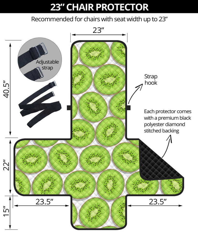 Sliced Kiwi Pattern Background Chair Cover Protector