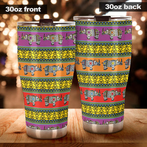 Rhino African Afro Dashiki Adinkra Kente Pattern Ethnic Motifs Tumbler