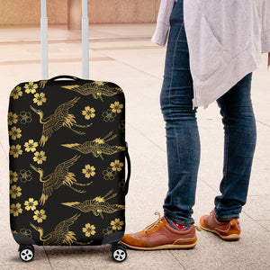 Gold Japanese Theme Pattern Luggage Covers