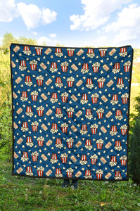 Popcorn Pattern Print Design 03 Premium Quilt