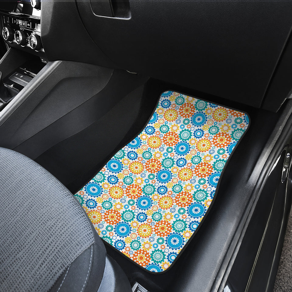 Gear Pattern Print Design 04 Front Car Mats