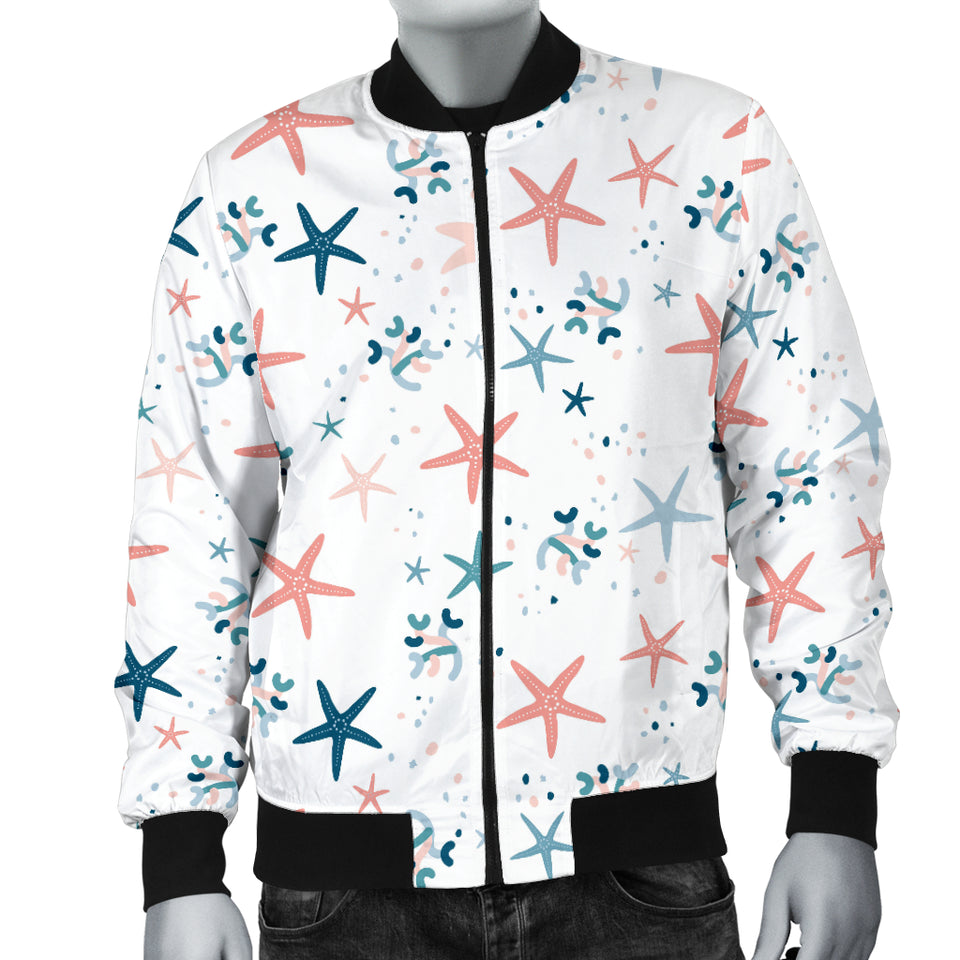 Starfish Pattern Background Men Bomber Jacket