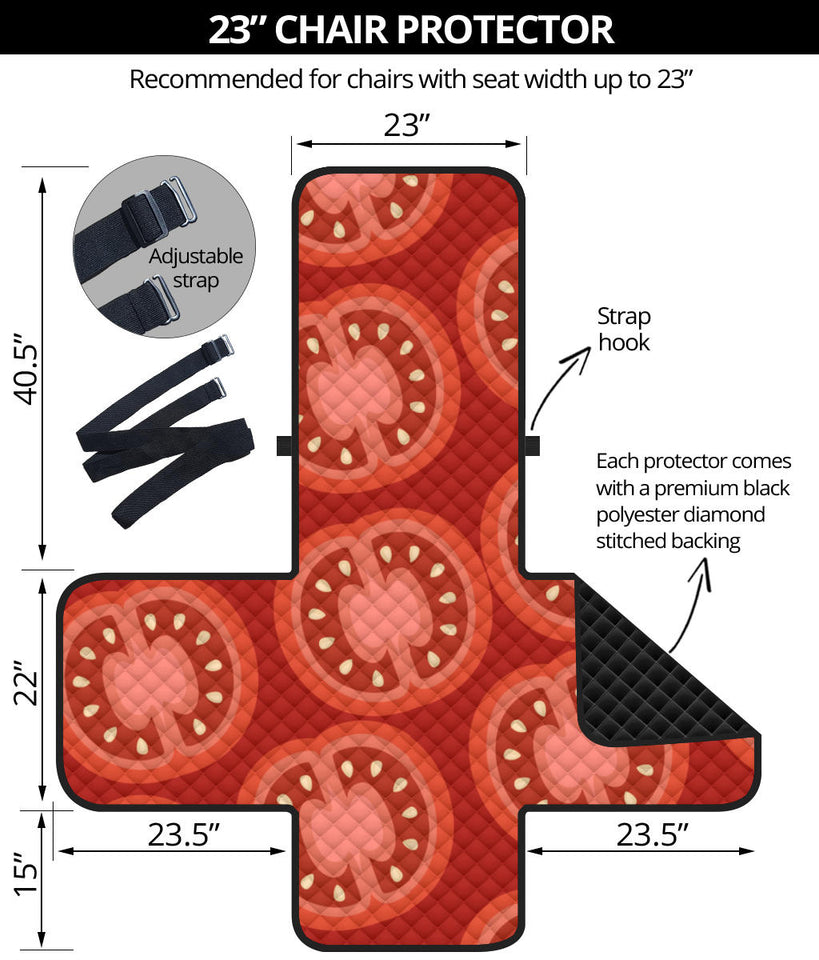 Sliced Tomato Pattern Chair Cover Protector