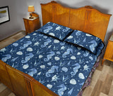 Seahorse Shell Pattern Quilt Bed Set