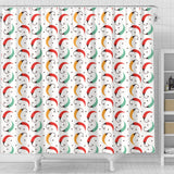 Red Green Yellow Chili Pattern Shower Curtain Fulfilled In US