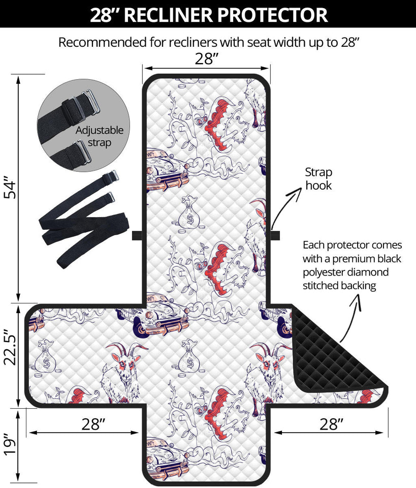 Goat Car Pattern Recliner Cover Protector