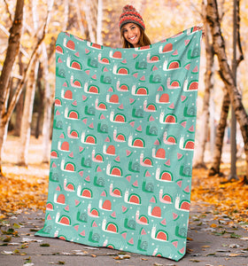 Snail Pattern Print Design 01 Premium Blanket