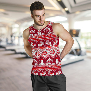 Snowman Sweater Printed Pattern Men Tank Top