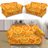 Sliced Orange Pattern Loveseat Couch Slipcover