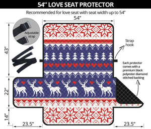 Deer Sweater Printed Pattern Loveseat Couch Cover Protector