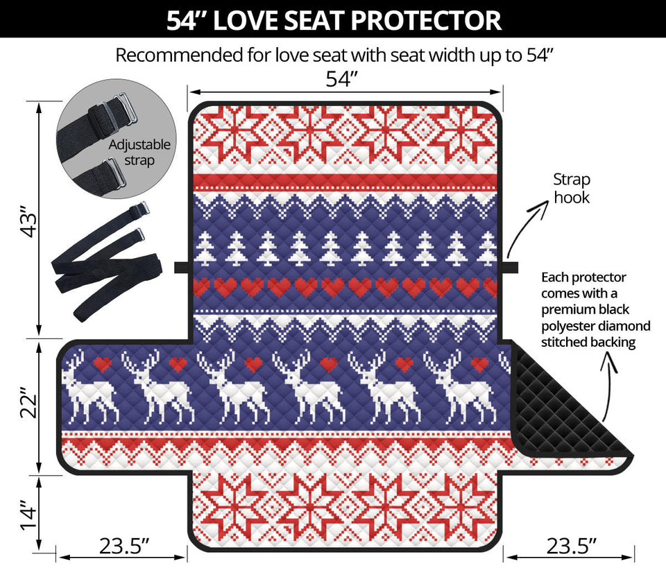 Deer Sweater Printed Pattern Loveseat Couch Cover Protector