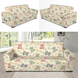 Teddy Bear Pattern Print Design 05 Sofa Slipcover