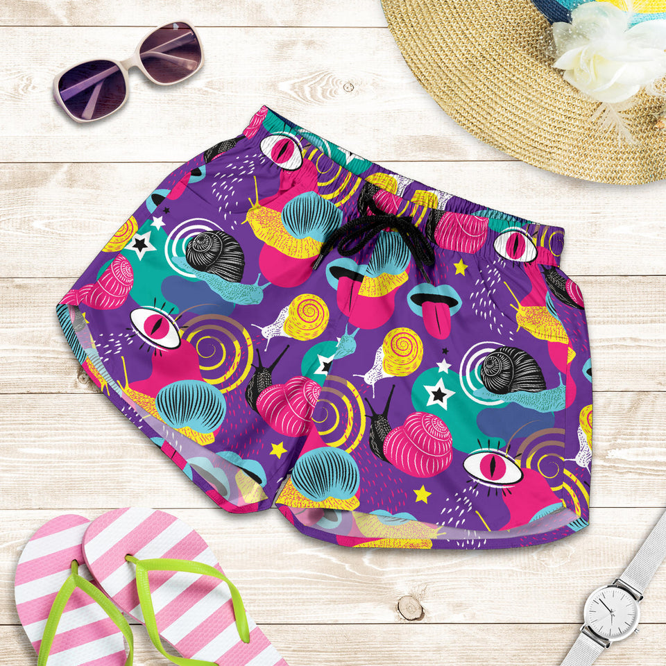 Snail Pattern Print Design 02 Women Shorts