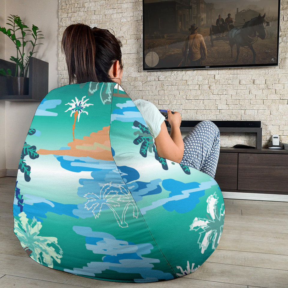 Sailboat Water Color Pattern Bean Bag Cover