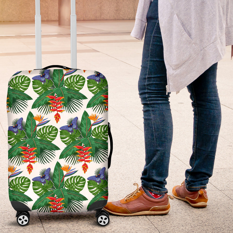 Heliconia Butterfly Leaves Pattern Luggage Covers