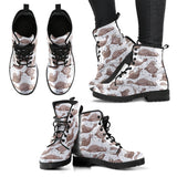 Sea Lion Pattern Background Leather Boots