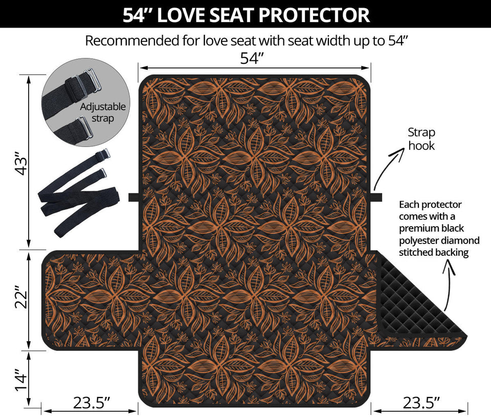 Cocoa Pattern Loveseat Couch Cover Protector