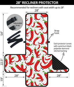 Red Chili Pattern Recliner Cover Protector