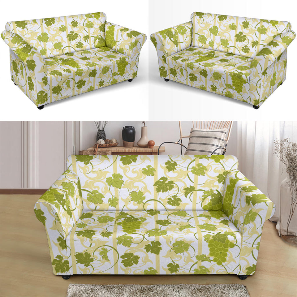 Grape Pattern Background Loveseat Couch Slipcover