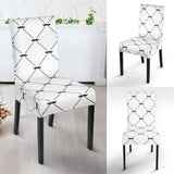 Mustache Beard Pattern Print Design 02 Dining Chair Slipcover