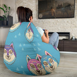 Siberian Husky Head Pattern Bean Bag Cover