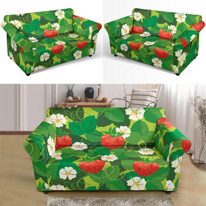 Strawberry Leaves Pattern Loveseat Couch Slipcover