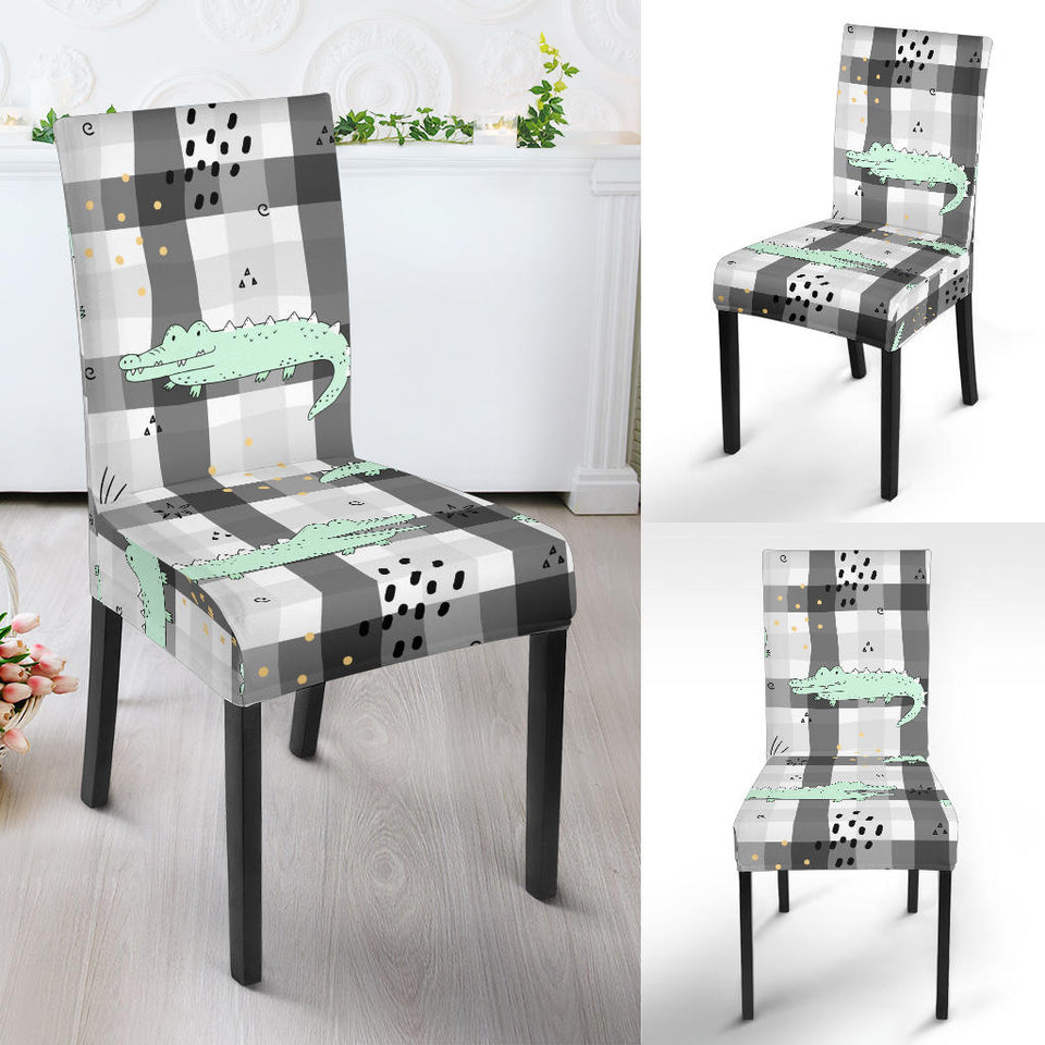 Crocodile Pattern Stripe background Dining Chair Slipcover