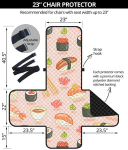 Sushi Pattern Background Chair Cover Protector