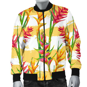 Heliconia Pattern Men Bomber Jacket