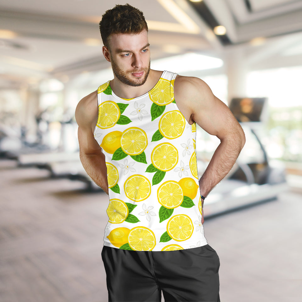 Lemon Flower Pattern Men Tank Top