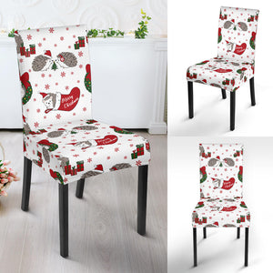 Hedgehog Pattern Print Design 05 Dining Chair Slipcover