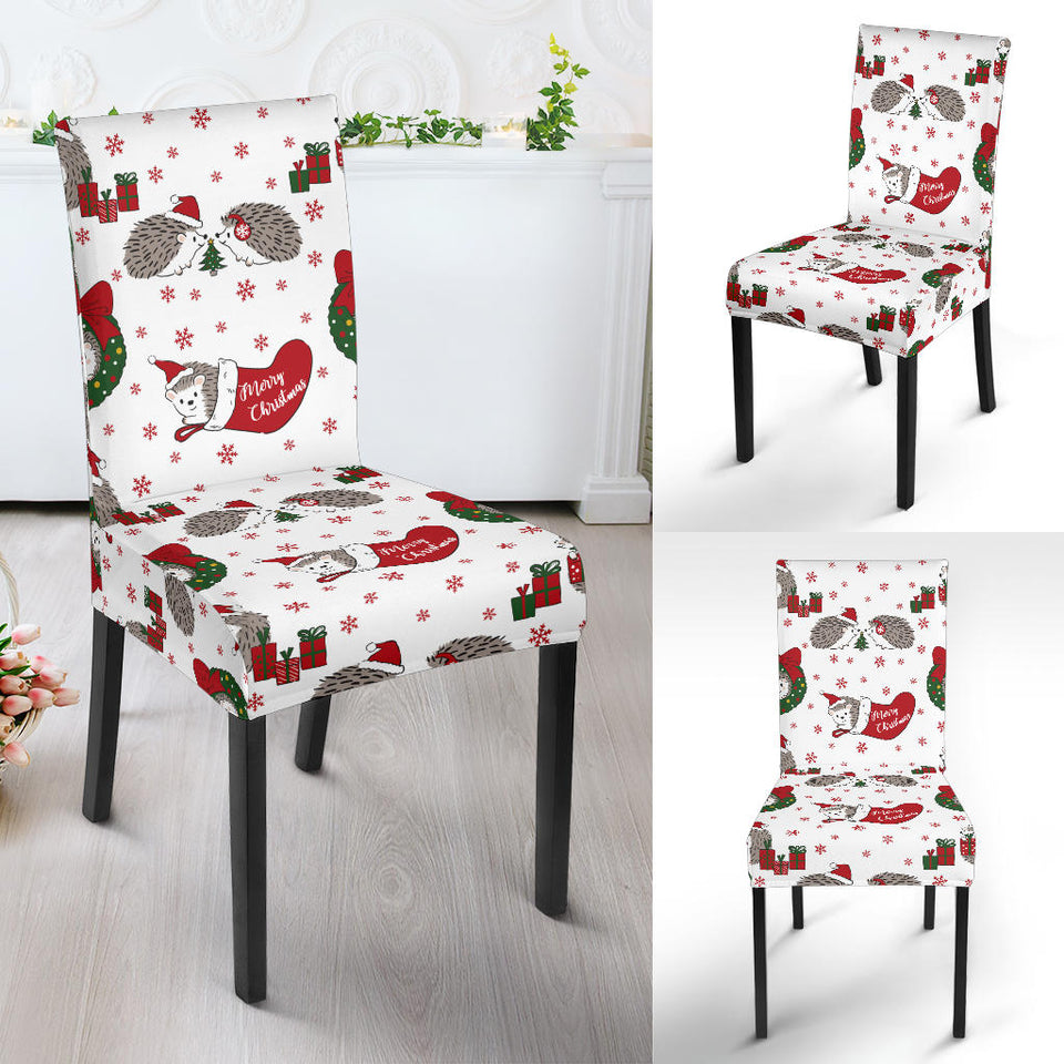 Hedgehog Pattern Print Design 05 Dining Chair Slipcover