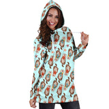 Otter Pattern Background Women Hoodie Dress