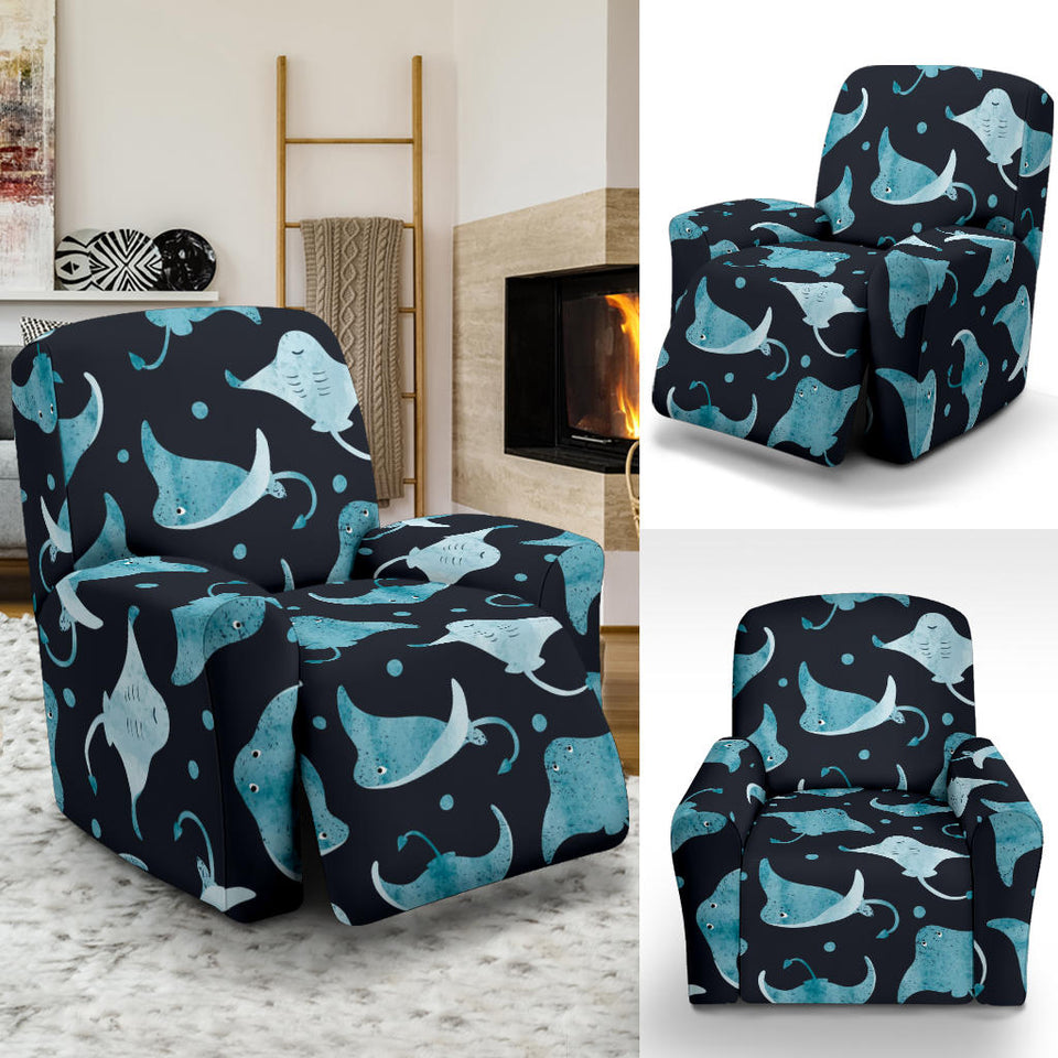 Stingray Pattern Print Design 04 Recliner Chair Slipcover