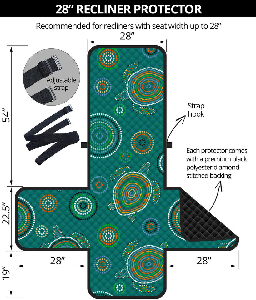 Sea Turtle Aboriginal Pattern Recliner Cover Protector
