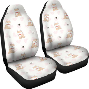 Cute Shiba Inu Heart Pattern Universal Fit Car Seat Covers