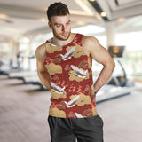 Japanese Crane Theme Pattern Men Tank Top