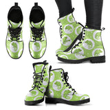 Chameleon Lizard Circle Pattern Leather Boots
