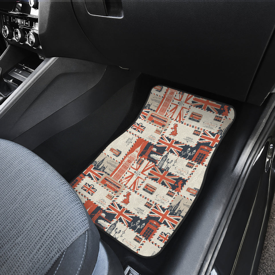 British Pattern Print Design 04 Front Car Mats