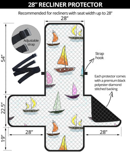 Cute Sailboat Pattern Recliner Cover Protector