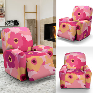 Pink Camo Camouflage Flower Pattern Recliner Chair Slipcover