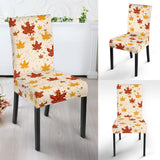 Red and Orange Maple Leaves Pattern Dining Chair Slipcover