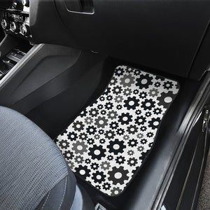 Gear Pattern Print Design 01 Front and Back Car Mats