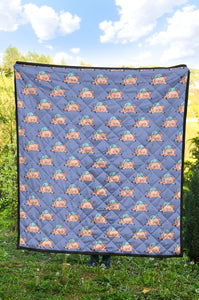 Pig Pattern Print Design 03 Premium Quilt