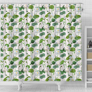 Lotus Waterlily Pattern Shower Curtain Fulfilled In US