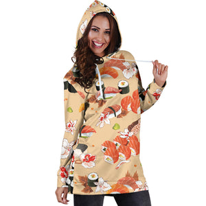 Sushi Pattern Women Hoodie Dress