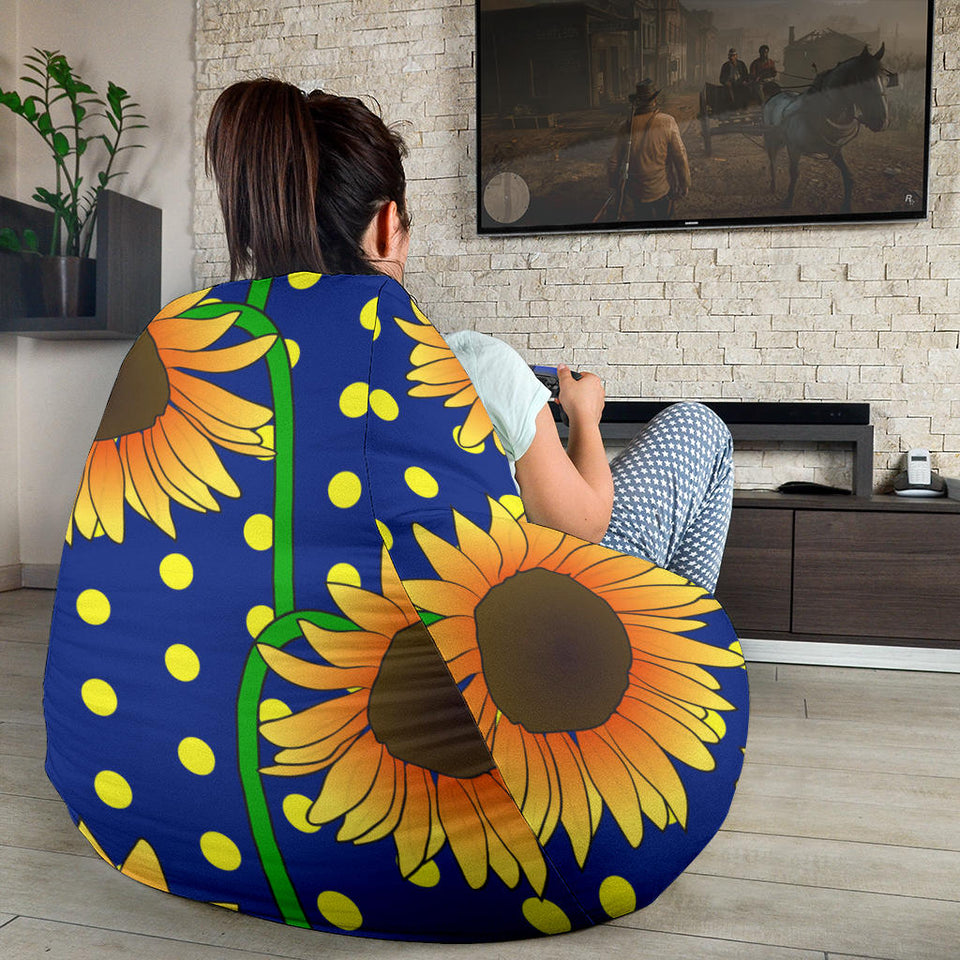 Sunflower Pokka Dot Pattern Bean Bag Cover