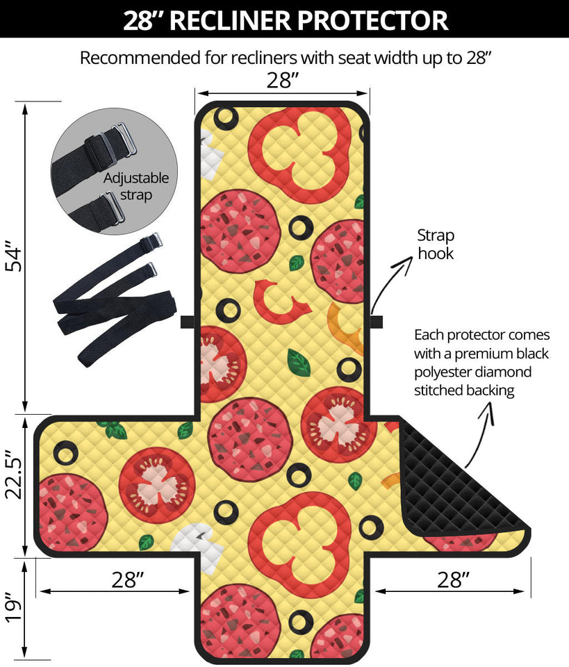 Pizza Tomato Salami Texture Pattern Recliner Cover Protector