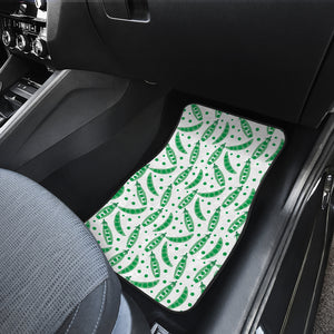 Green Peas Pattern Print Design 01 Front Car Mats